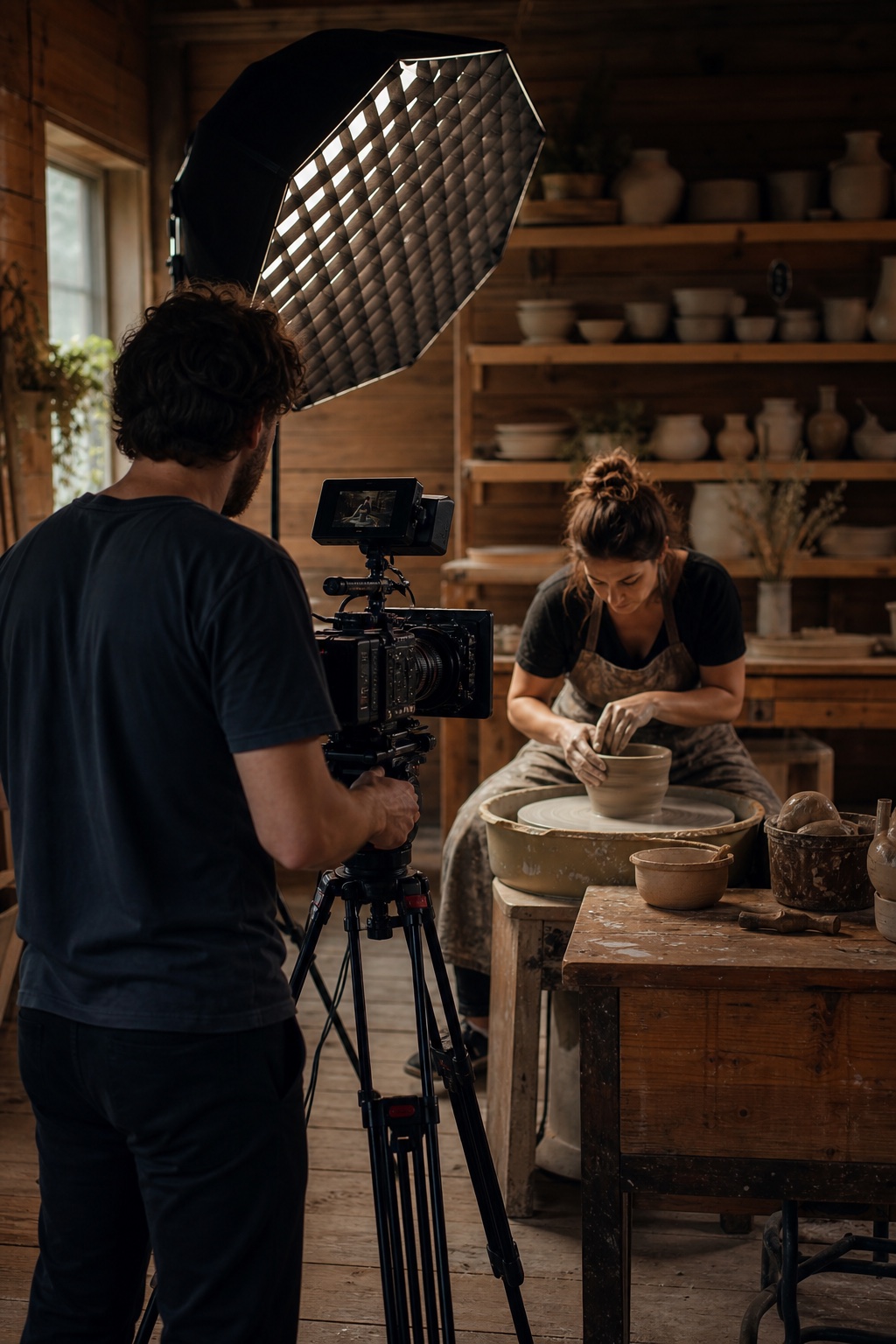 Travail artisanal de poterie